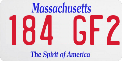 MA license plate 184GF2