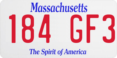 MA license plate 184GF3