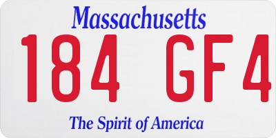 MA license plate 184GF4