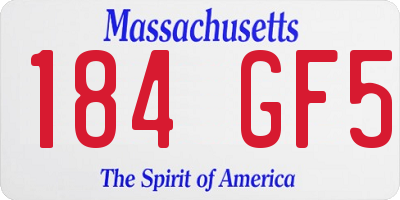 MA license plate 184GF5