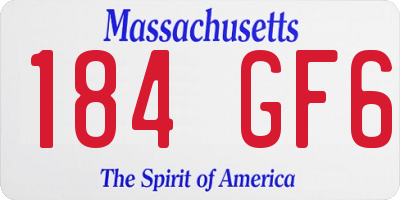 MA license plate 184GF6
