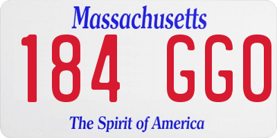 MA license plate 184GG0