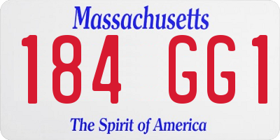 MA license plate 184GG1