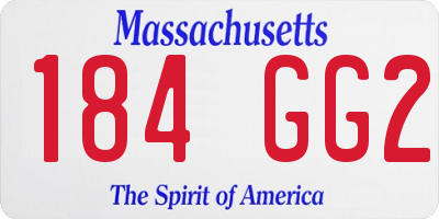 MA license plate 184GG2
