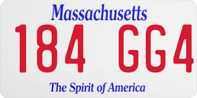 MA license plate 184GG4