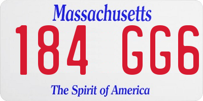 MA license plate 184GG6