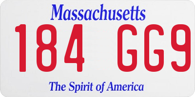 MA license plate 184GG9