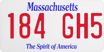 MA license plate 184GH5