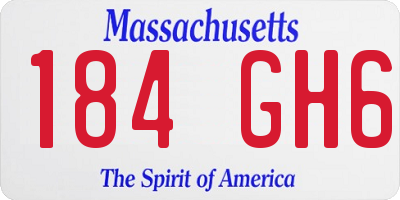 MA license plate 184GH6