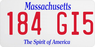 MA license plate 184GI5