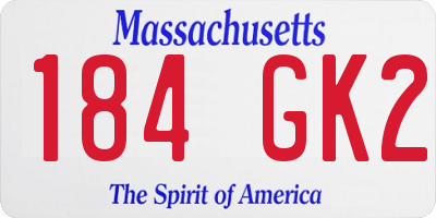 MA license plate 184GK2