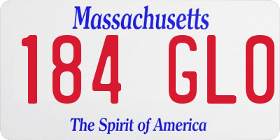 MA license plate 184GL0