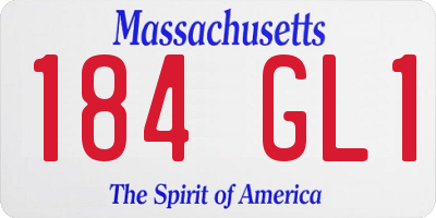 MA license plate 184GL1