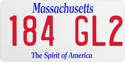 MA license plate 184GL2