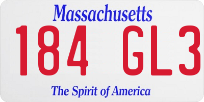 MA license plate 184GL3