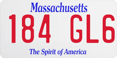 MA license plate 184GL6