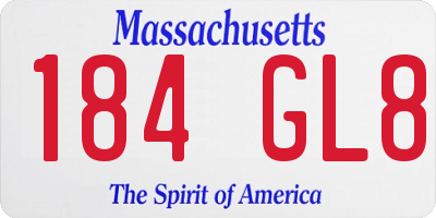 MA license plate 184GL8