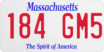 MA license plate 184GM5