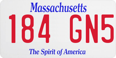 MA license plate 184GN5