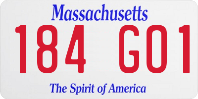 MA license plate 184GO1