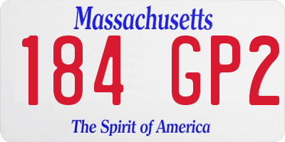 MA license plate 184GP2