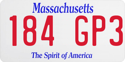 MA license plate 184GP3