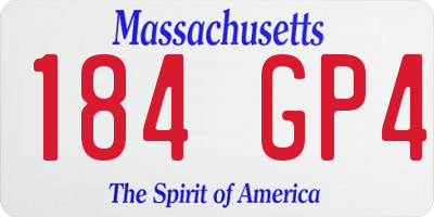 MA license plate 184GP4