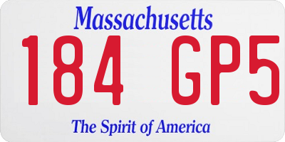 MA license plate 184GP5