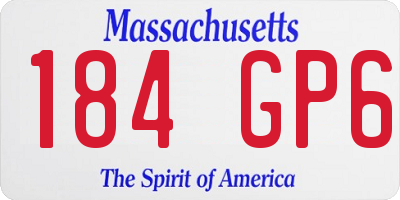 MA license plate 184GP6