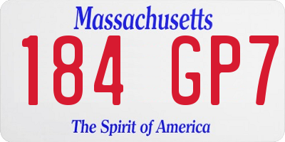 MA license plate 184GP7