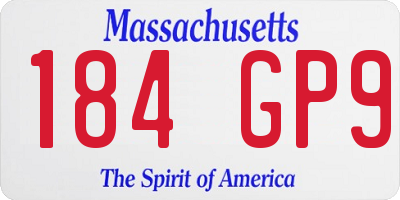 MA license plate 184GP9