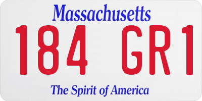 MA license plate 184GR1
