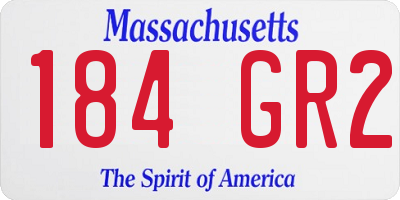 MA license plate 184GR2