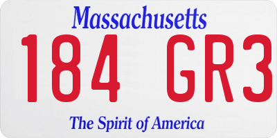 MA license plate 184GR3