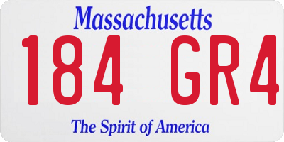 MA license plate 184GR4