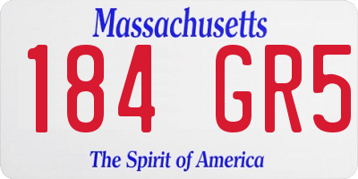 MA license plate 184GR5