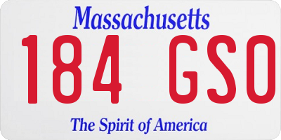 MA license plate 184GS0