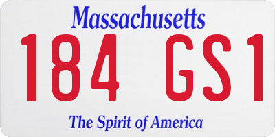 MA license plate 184GS1