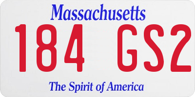 MA license plate 184GS2