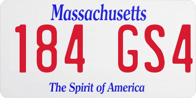 MA license plate 184GS4