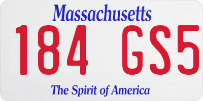 MA license plate 184GS5