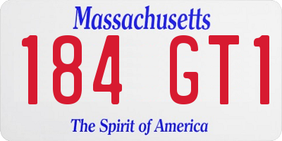 MA license plate 184GT1