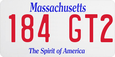 MA license plate 184GT2