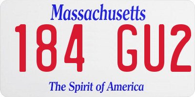 MA license plate 184GU2