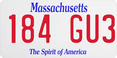 MA license plate 184GU3