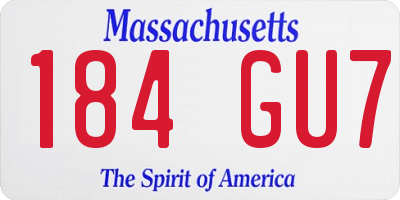 MA license plate 184GU7