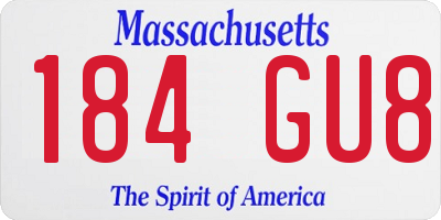 MA license plate 184GU8