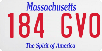 MA license plate 184GV0
