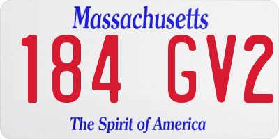 MA license plate 184GV2