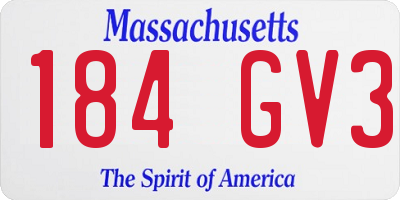 MA license plate 184GV3